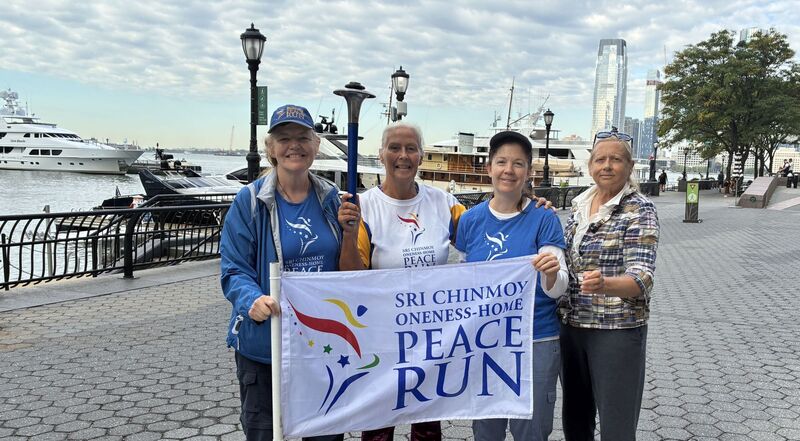 North Cove Marina before the swim start, Peace dedication